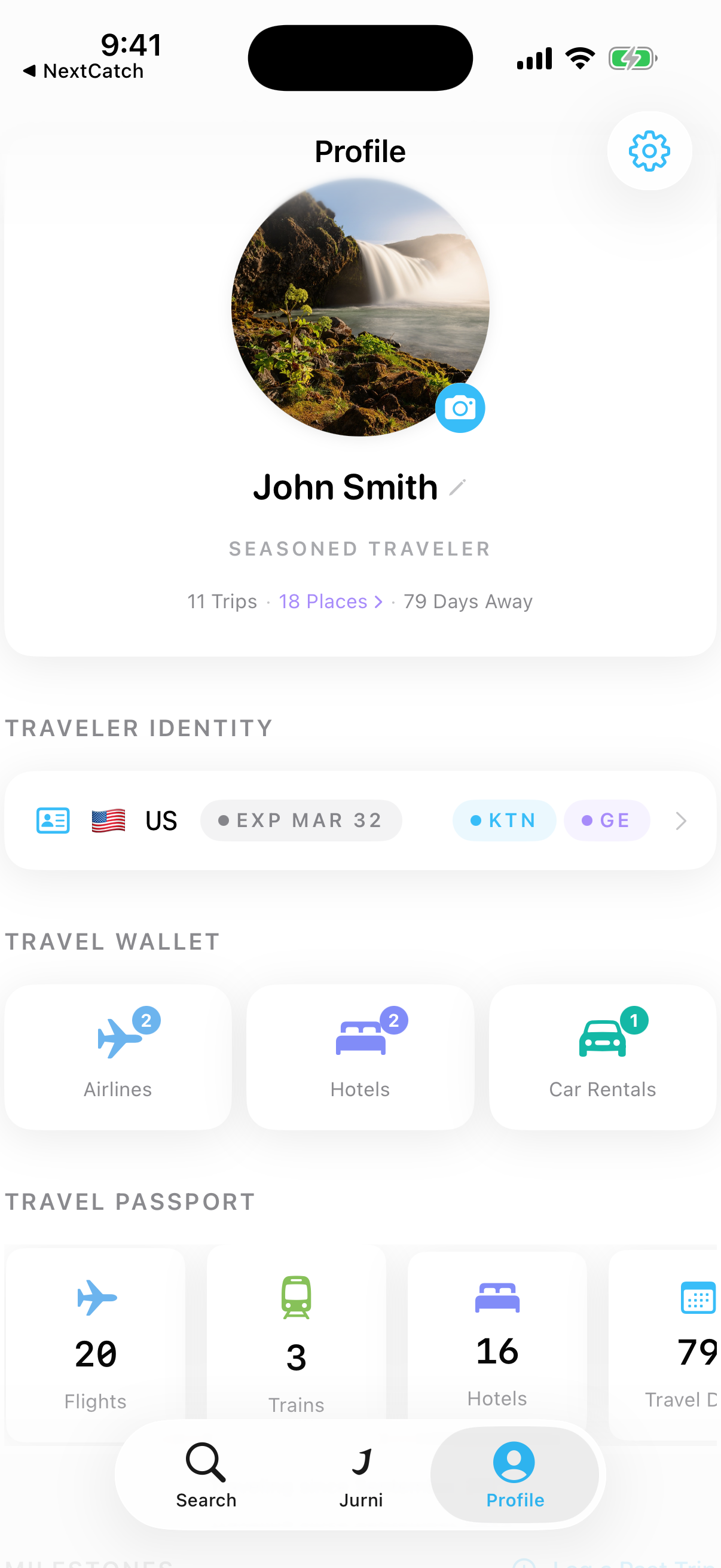 Travel passport with milestones